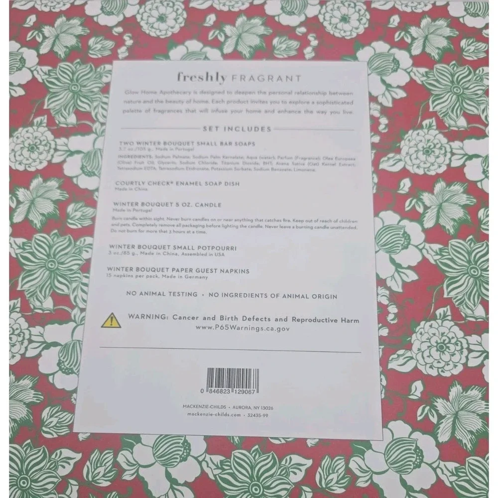 MACKENZIE CHILDS Glow Winter Home Apothecary Bouquet Essential Farmhouse Box